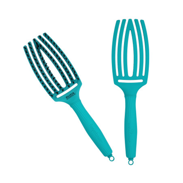 Olivia Garden | Fingerbrush Care Iconic Boar&Nylon Blue Lagoon