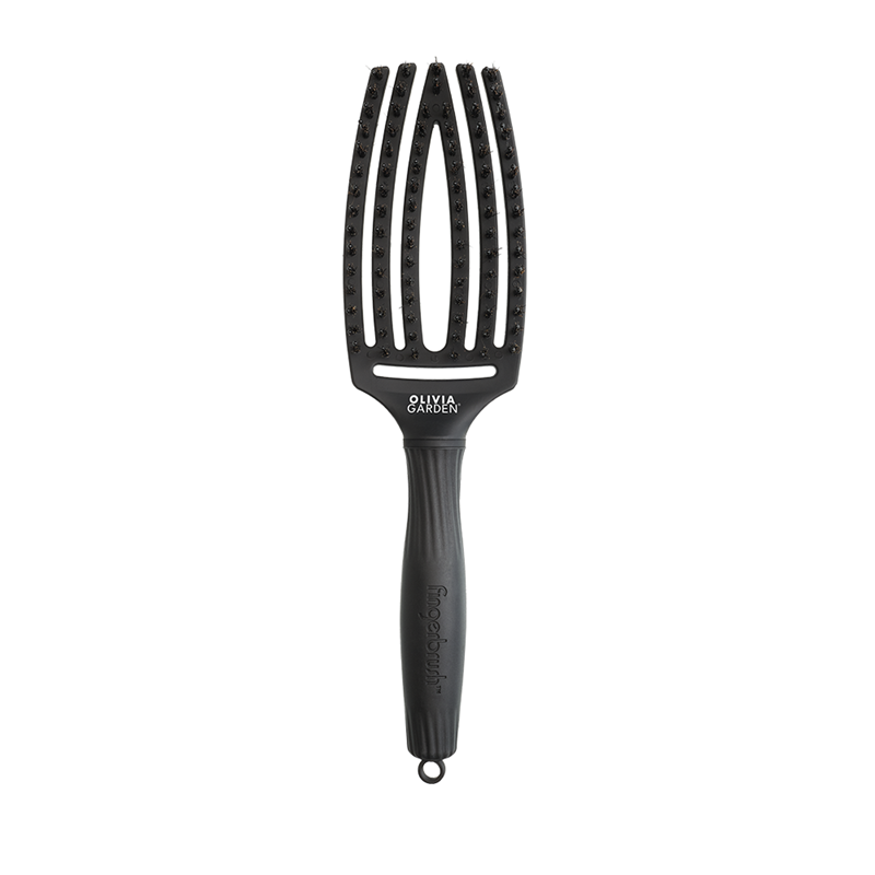 Olivia Garden | Fingerbrush Care Iconic Boar&Nylon Noir M