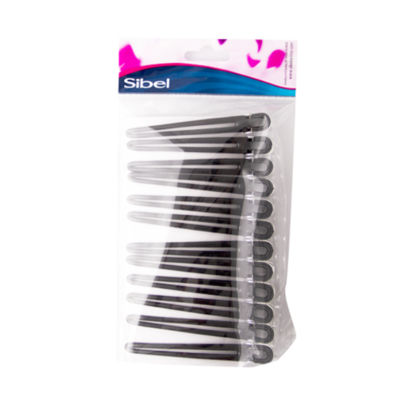 Sibel | Pinces Duck Noir Alu/Nyl 12 Pcs