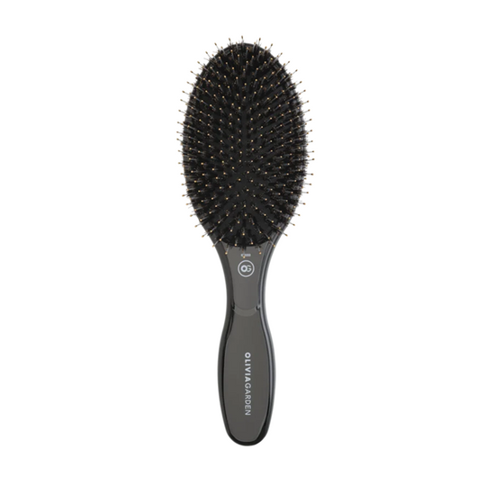 Olivia Garden | Expert Care Oval Boar&Nylon Bristles Black